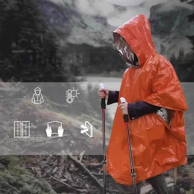Emergency Poncho Rain - Poncho de pluie d'urgence à capuche,
