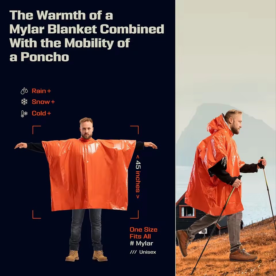 1 pièce/2 pièces : poncho de p - Emergency Poncho Rain avis et prix
